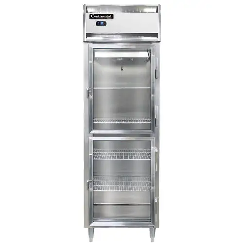 Continental D1FSNSSGDHD 26" Designer Line One Section Reach In Freezer, (2) Right Hinge Glass Doors, 115v