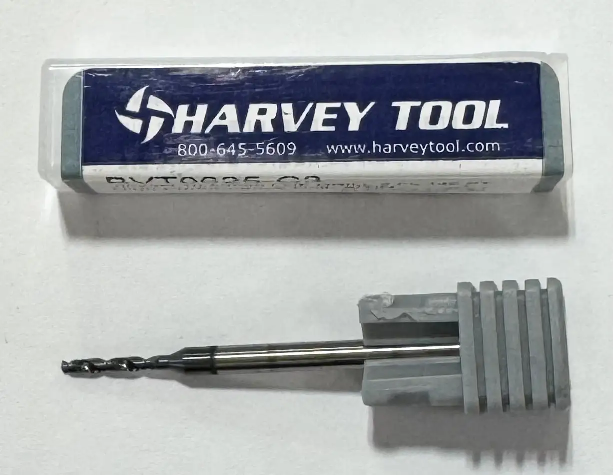 Harvey Tool 1.587mm Solid Carbide Drill 5xD AlTiN Coated 140° Point