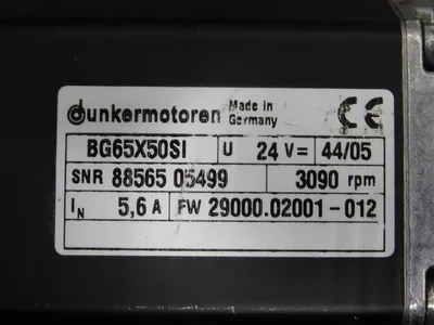 Dunkermotoren BG65X50SI Servo Motor 24V 3090RPM 5.6A FW29000.02001-012 For Parts