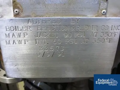 USED Pfaudler 10 Gal Pfaudler Reactor, 316L S/S, 60/90#