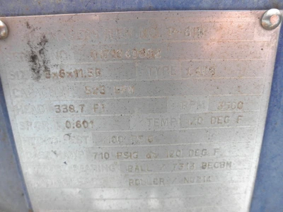 USED SULZER BINGHAM 3X6X11.5B CAP8