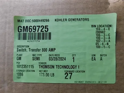 USED KOHLER GM69725