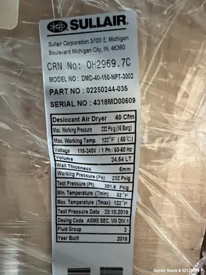 Used SULLAIR DMD-40 Air Compressor Dryers Illinois US | Aaron Equipment #84782