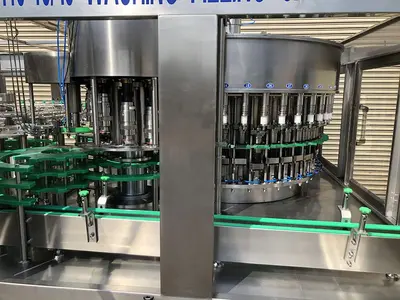 USED 2017 ZHANG J IAGANG, BEIJING CHINA TRI-BLOCK 40 VALVE BOTTLE RINSER, FILLER, CAPPER