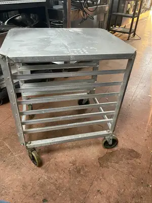 Used Falcon Restaurant Supply Used 21"x26" 6 Pan Rack Aluminum Equipment Stand - SS305 Restaurant Equipment (Miscellaneous) Illinois US | Falcon Restaurant Supply #1375725