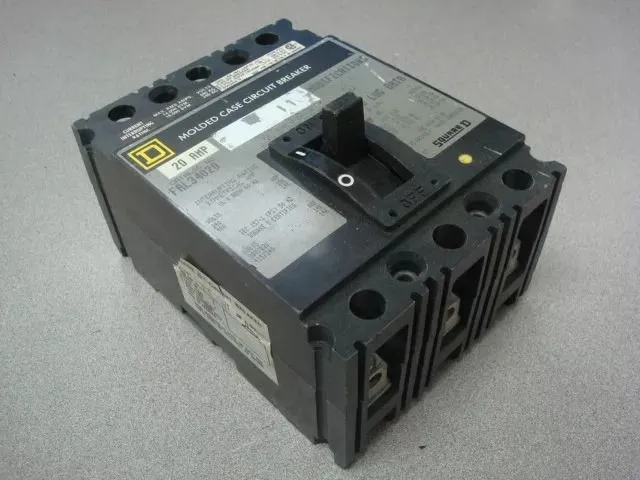 Square D FAL34020 Molded Case Circuit Breaker 20 Amps 480VAC Used