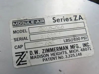 Ingersoll Zimmerman Z040-060 Pneumatic Air Balancer 6' Travel 400Lb Swivel Mount
