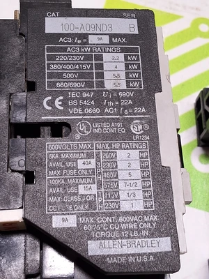 USED ALLEN BRADLEY 100-A09ND3