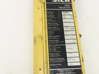 Sick Optic AGSE 1200-1211 Safety Light Curtain Receiver 1183mm x 6m