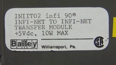 Bailey Controls INIIT02 infi 90 Infi-net Transfer Module Used