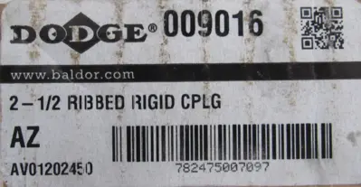 NEW DODGE 009016 RIBBED RIGID COUPLING 2-1/2"