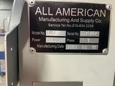 Used 2007 ALL AMERICAN H168 Hot Stamping Presses Ohio US | HGR 24 #1305227
