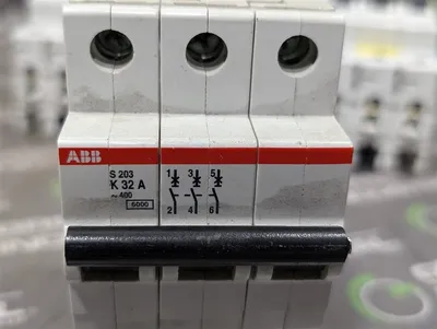 Lot of 7 ABB S203-K32 Three Pole Circuit Breakers 32A 400VAC Used