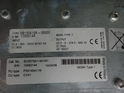 USED JOHNSON CONTROLS VS100410A-00000