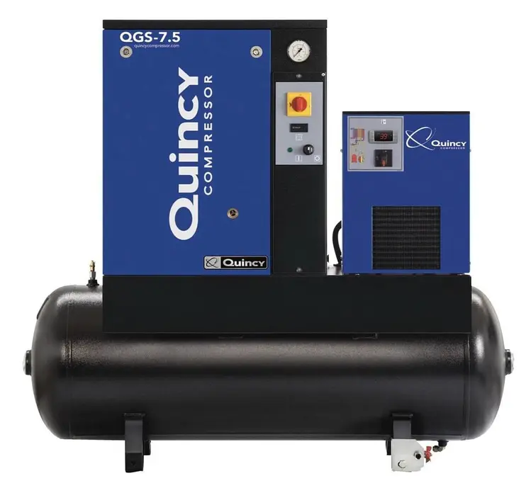 Used QUINCY QGS-7.5 Rotary Screw & Sliding Vane Air Compressors California US | Bay Line Tool #1314899