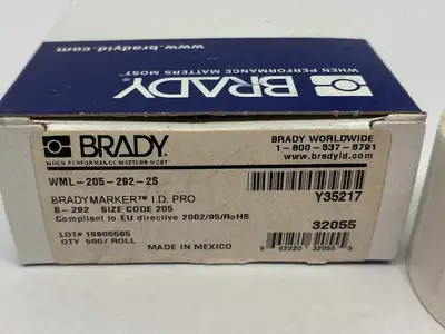 NEW BRADY BRADYMARKER I.D. PRO LABELS WML 205-292-2S