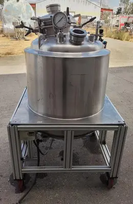 Tank, 100 Gallon, Precision Stainless, Jacketed, Agitated, Stainless Steel, #5991465