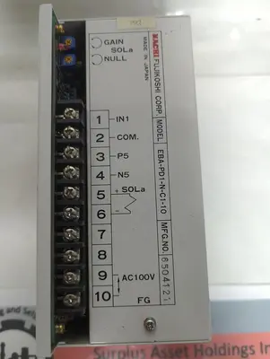 Used NACHI EBA-PD1-N-C1-10 Industrial Controls Ohio US | Surplus Asset Holdings #1363945