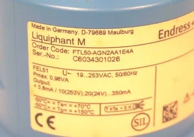 NEW ENDRESS & HAUSER FTL50-AGN2AA1E4A LIQUIPHANT M LEVEL SENSOR