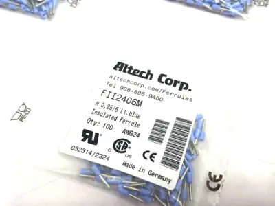 New | in-Stock Altech Insulated Crimp Ferrule 24AWG/0.25sqmm 100-PACK, LOT OF 3 Electrical Fittings Michigan US | Maverick Industrial Sales #1390896