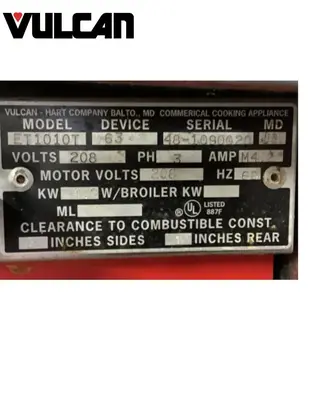 Used VULCAN ET1010T Ovens British Columbia CA | Surrey Food Equipment #1513463