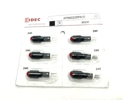 New | in-Stock IDEC Red Pilot Light Round 6-PACK Light Source Equipment Michigan US | Maverick Industrial Sales #1390928