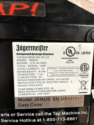 72-0447 Jaegermeister JEMUS Self Contained Beverage Dispenser Cooler