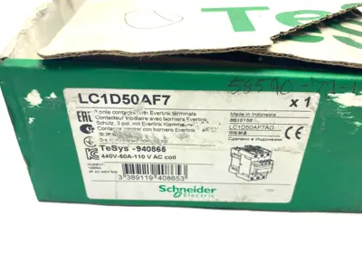 LC1D50AF7,940865 | Schneider Electric LC1D50AF7 TeSys Deca IEC Contactor, Nonreversing 3-Phase - New Other