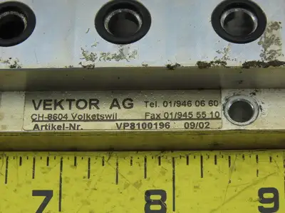 Vektor AG VP8100196 Pneumatic Manifold Block Base Aluminum 12 Station