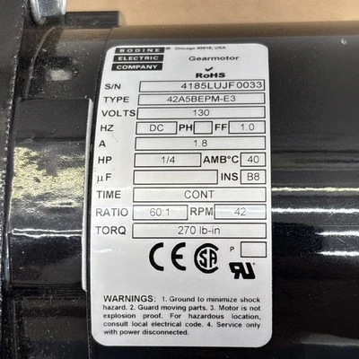 New | in-Stock Bodine Bodine 42A5BEPM-E3 Motors (misc) Indiana US | J&J Industrial Supply #1323143