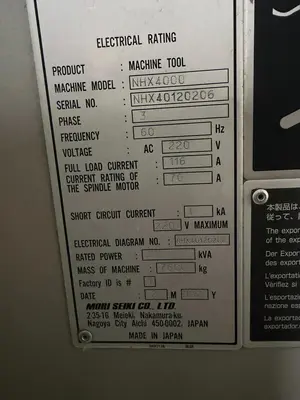 Used 2012 MORI SEIKI NHX4000 Horizontal Machining Centers Illinois US | Aucto #1306856