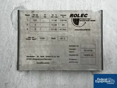 M Roth GmbH & Co 31,372 Gal M Roth GmbH Storage Tank, 304 S/S