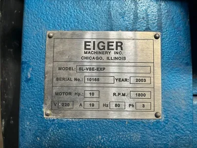 Used 2003 EIGER 5LVSEEXP Chemical & Process Equipment Ohio US | HGR 24 #728809