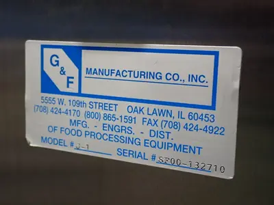 USED G & F MANUFACTURING CO. J1