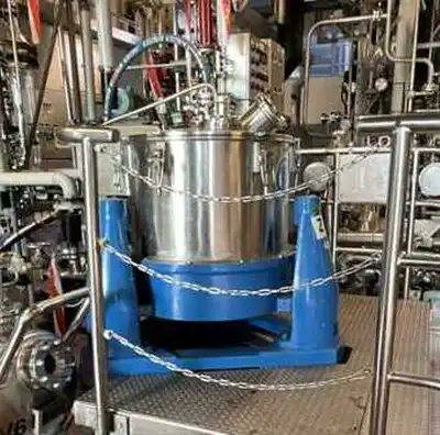 Ellerwerk 733 C perforate basket centrifuge, Hastelloy C-22.