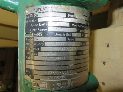 Fisher control valve type EZ, size 1"-150, material CF8M