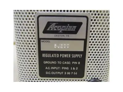 Acopian 5J200 Regulated Power Supply w/Base