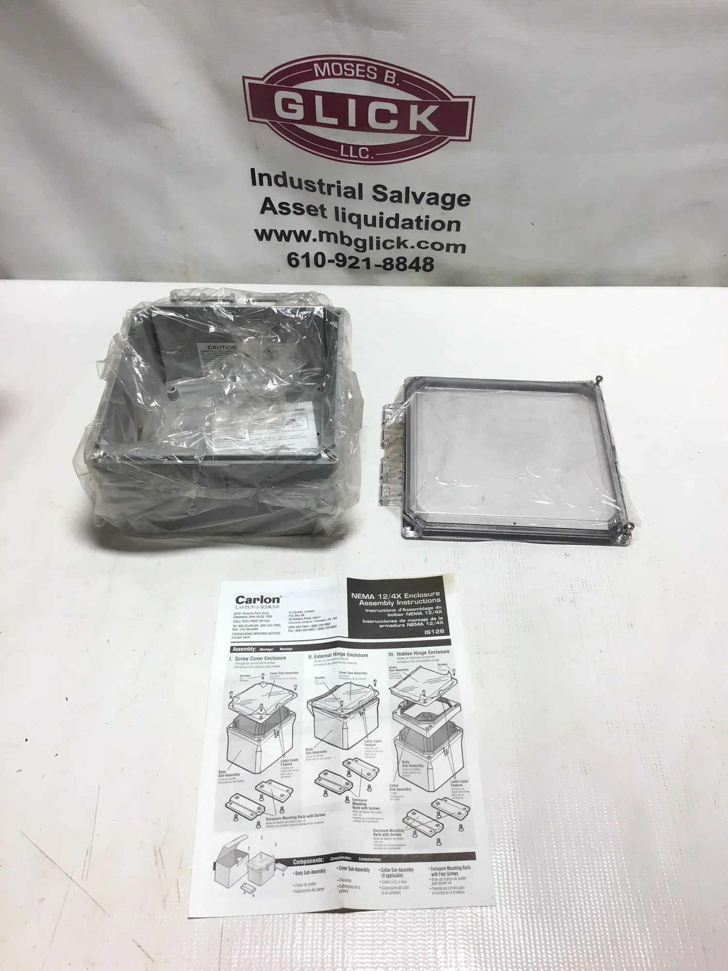 Carlon Thomas & Betts NC884 – NC88L Circuit Safe Enclosure Clear External Hinge Cover