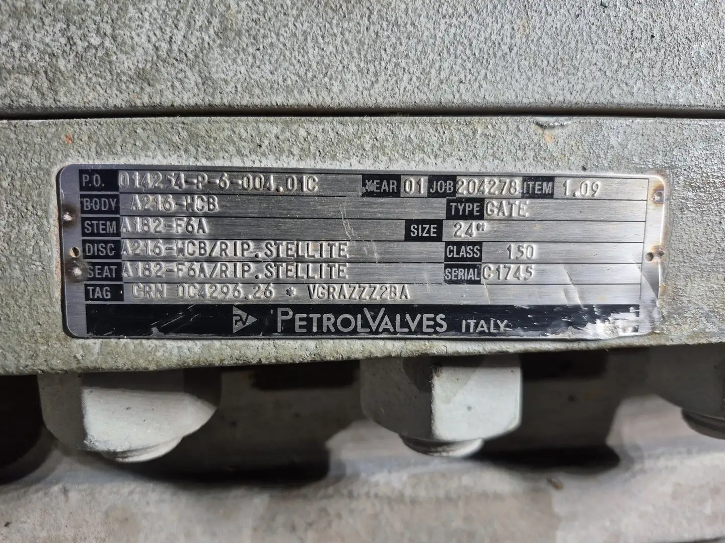 USED 2001 PETROLVALVES 1.09