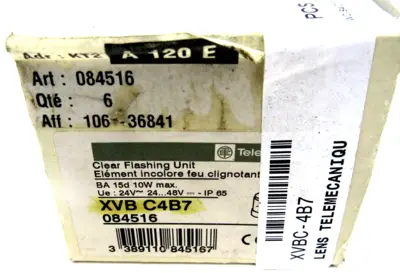 NEW TELEMECANIQUE XVBC-4B7 FLASHING UNIT LENS
