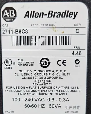 Allen Bradley 2711-B6C8 /C. Panelview 600. Loc 2C