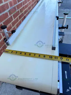 USED MK TECHNOLOGY GROUP BELT CONVEYOR 72" X 12" W/ BODINE 1/8 1/4 HP MOTOR