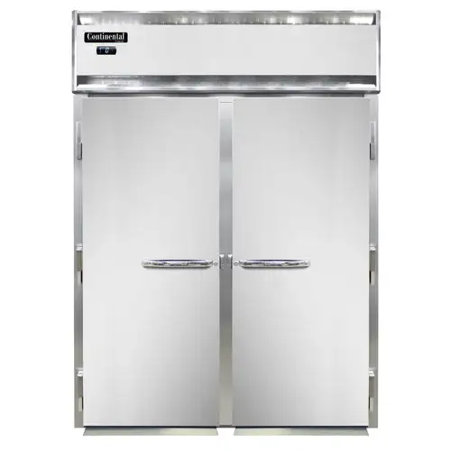 Continental D2FIN 68 1/2" Designer Line Two Section Roll In Freezer, (2) Left/right Hinge Solid Doors, 115/208-230v