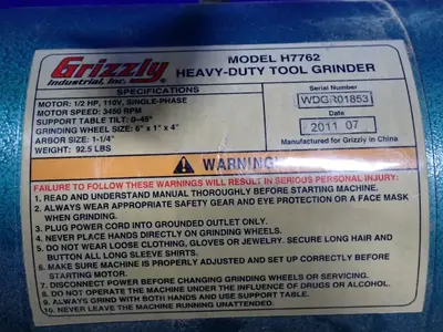 USED 2011 GRIZZLY H7762