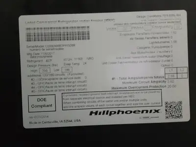 USED 2017 HILLPHOENIX PFI508R