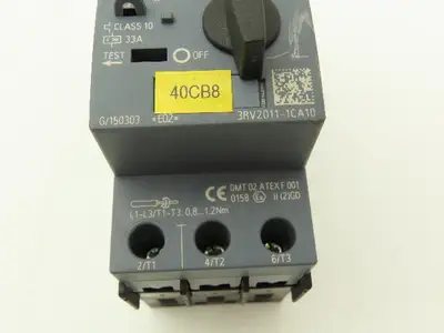 Siemens 3RV2011-1CA10 Manual Motor Starter 1.5HP 3PH 600VAC 2.5A Lot of 5