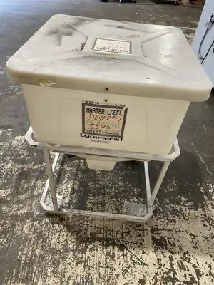 Used Plastic Process Equipment Material Bin with Lid 410lb Capacity 32x32 Bins Michigan US | Maverick Industrial Sales #1400706