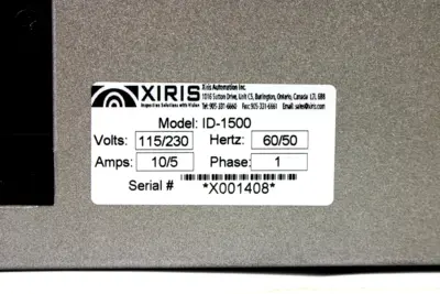 Xiris ID-1500 CD/DVD Verification Inspection Controller and ID2500 Camera w/ Cables