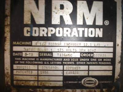 NRM 4 1/2 Rubber Extruder