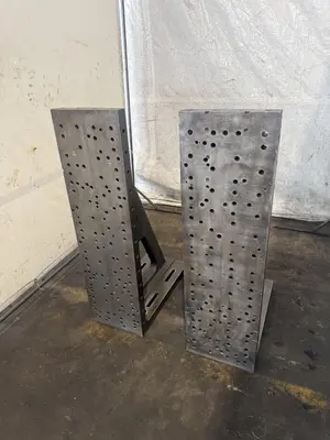 12" WIDE X 42" TALL X 24" DEEP DRILLED & TAPPED ANGLE PLATE SET. STOCK # 0222626